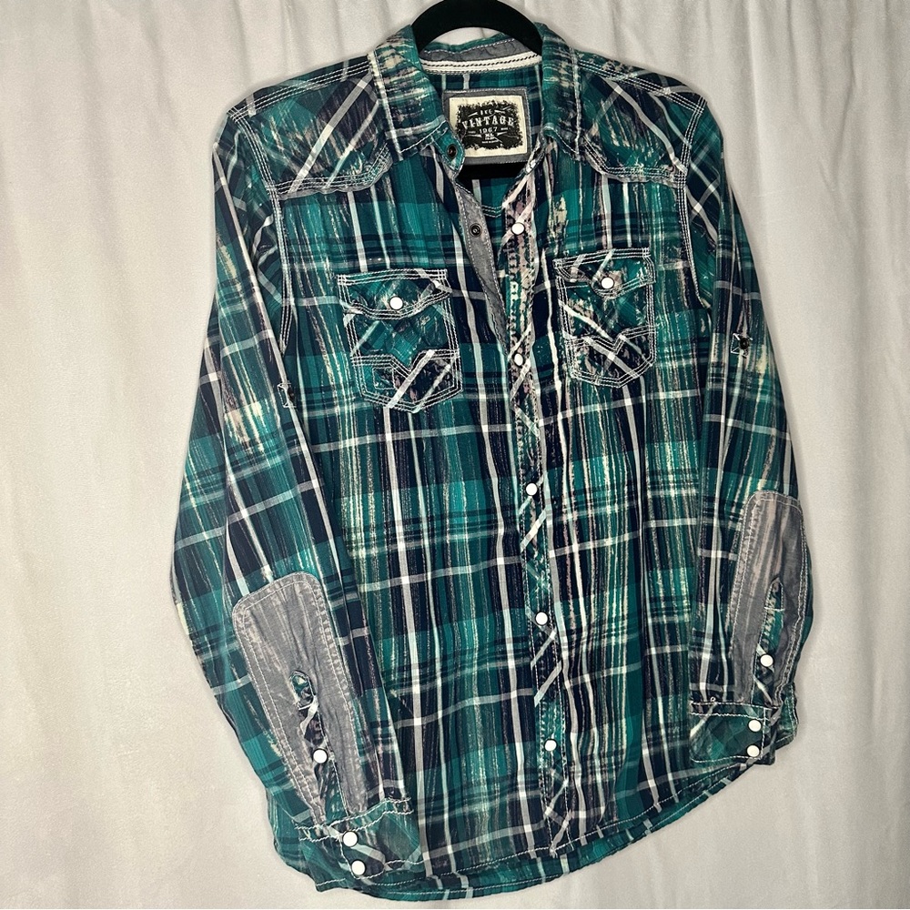 BKE Vintage Plaid Button Up Shirt, EXTRA LARGE